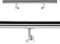 Wiltec Pasamanos barandilla de escalera 120cm acero inox V2A baranda con soporte a la pared