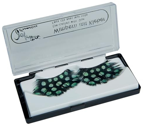 Jofrika Cosmetics 718867 * Ferderwimpern Star Lashes grün-schwarz * inkl. Kleber * Highlight * Federn Wimpern
