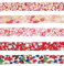 MegaCrea DIY Biais Coton 1 cm x 1 m Fleurs Liberty 5 pièces