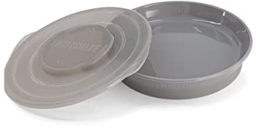 Twistshake Assiette – Vaisselle pour Bébé avec Couvercle Hermétique – Plateau de Sevrage Sans BPA – Accessoire d’Alimentation – Plaque d’Apprentissage pour Enfants – Gris