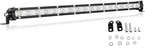 AUXTINGS 50.8 cm 90W Barra luminosa a LED ultra slim, a fila singola, con staffa di montaggio, per fuoristrada, pick-up, UTV, SUV