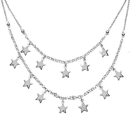 Linea Italia Gioielli - Collana per Donna a Due Fili con Stelle in Argento 925 - Made In Italy