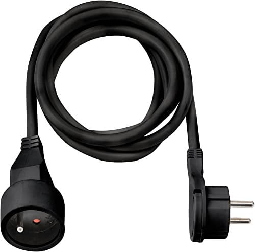 Brennenstuhl Rallonge 5m de câble avec fiche Plate (Utilisation en intérieur) 1161821015 Noir