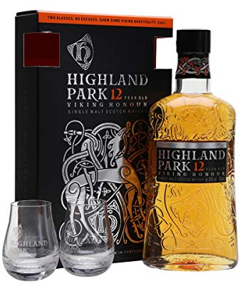 Highland Park Viking Honour 12 Year Old Single Malt Scotch Whisky with Glass Gift Pack, 1x70cl 40%