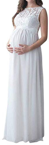 Huixin Robe De Maternité Mariage Robe De Maternité Élégant Vêtements Maternité Tir Robe en Mousseline De Soie Robe en Dentelle Enceinte Robe De Maternité Robe De Mariée Dames Robe Maxi