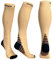 Physix Gear Chaussettes de Compression, Bas de Contention Homme Bas de Contention Femme, Chaussette Haute Femme, Voyage Avion, Femme Enceinte, Manchon compression Mollet (1 paire Beige XXL)