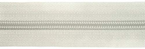 Jajasio Endlosreißverschluss mit Zipper 3mm (Nonlock), 5 Meter, Reißverschluss endlos Auswahl aus 40 Farben/Farbe: 54 – hellgrau