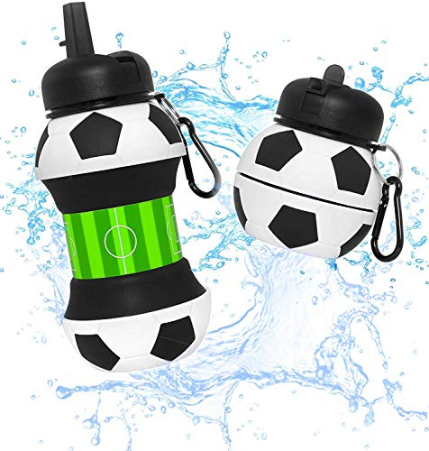 ShopINess Bottiglia d'Acqua Pieghevole in Silicone (Calcio)
