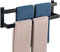 SAYAYO Handtuchhalter Schwarz Handtuchstange Multilayer Gästehandtuchhalter Wandmontage Edelstahl Doppelt Badetuchhalter für Badezimmer und Küche 60CM