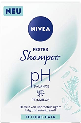NIVEA festes Shampoo pH Balance für fettiges Haar (75 g), sanft reinigendes Festshampoo mit Kokosmilch, pH-optimiertes Shampoo mit veganer Formel