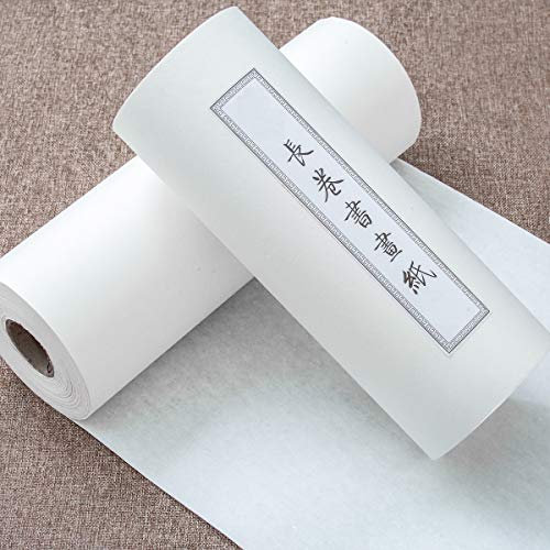 KYMY Rouleau de papier de riz chinois – Papier de riz aquarelle Kanji – Sumi Papier sans couture Xuan pour calligraphie et peinture chinoises japonaises (Sheng Xuan-50 x 50 m)