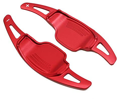 Schaltpaddel 1 Pair Car Lenkradschalt Paddel Extender Schaltpaddel Aluminiumlegierung Schaltpaddelabdeckung Lenkradschaltung Schaltwippen Shift Paddle Kompatibel mit Camaro 2012-2015,Rot