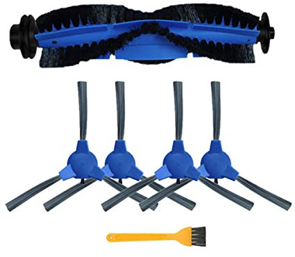 ZRF Lot de 5 accessoires pour aspirateur robot Bagotte BG700 BG800 Pièces de rechange Brosse latérale et brosse principale