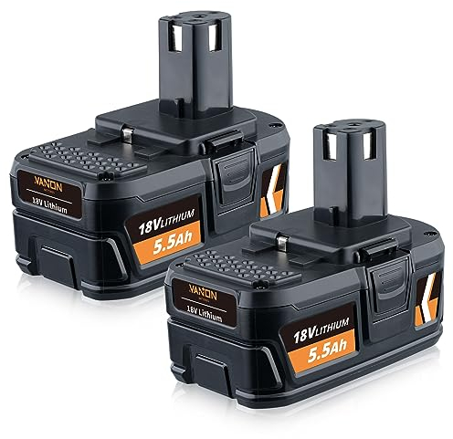 2Pack 5.5Ah P108 Battery Replacement for Ryobi 18V Battery ONE + RB18L50 RB18L40 RB18L25 RB18L15 RB18L13 P103 P104 P105 P107 P102 BPL-1815 BPL-1820G BPL18151 BPL1820