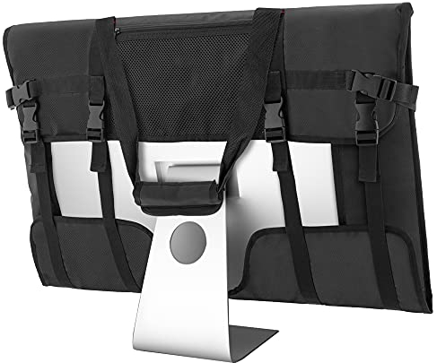 Trunab Monitortasche IMac-Transport Kompatibel mit iMac 27'', Abdeckung Schutz iMac-Bildschirm Aufbewahrungs-Computer-Handtasche mit Zubehörfach, Schwarz