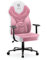 Diablo X-Gamer 2.0 Gaming Stuhl Bürostuhl Stoffbezug Ergonomisches Design Lendenwirbelkissen Softpadauflage (Rosa-Weiß)