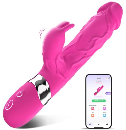 Thicker Huge Rabbit Vibrator Sex Toys, More Powerful 3.0 Motor Lengthening Vibrators for Clitoral G-spot Stimulator,Waterproof Flexible Silicone Adult Sex Toy for Women 7 Modes Couples Vibrater