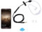 Elprico Auriculares Intrauditivos, Auriculares con Cable de Seguridad de Tubo de Aire Audiovisual Profesional con Micrófono, Auriculares con Cable para un Auricular(Tubo Blanco línea Negra)