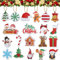 AnyDesign 20Pcs Christmas Diamond Art Keychain Assorted Xmas Pattern DIY Gem Painting Key Chain with Gold Rope Rhinestone Mosaic Making Full Drill Diamond Pendant for Art Craft Supplies