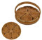 GREY LOOK GL New Traditional 2 in 1 Apple Shaped Wooded Decorative Bamboo Fruit Basket Bowl Multifunction Heat Resistant Non Slip Bamboo Trivets Pot Folding Fruit Basket Collapsible Fruit Bowl