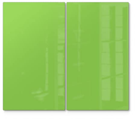DEQORI Herdabdeckplatten Glas | 2er Set 60x52 cm | Unifarben - Hellgrün | Ceranfeld Abdeckplatten in Küche | Herd-Abdeckungen universal | Glasplatten & Schneidebretter für Kochplatte