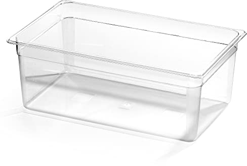Forgast Contenitore Gastronorm GN 1/1 in Policarbonato, Dimensioni 53x32,5x20 cm, Vaschetta Gastronorm, Vassoio, Resistente alla Temperatura, Lavabile in Lavastoviglie, Transparente