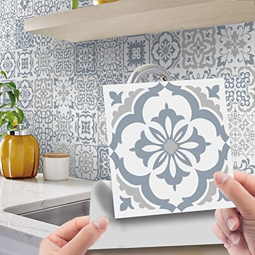 Creperture 24 Stück Wandaufkleber Vintage Wasserdichte Selbstklebende Vinyl-Fliesenaufkleber Badezimmer Wandtattoos Diy Selbstklebende Tapete Aufkleber Klebefolie für Küche Badezimmer Home Decor