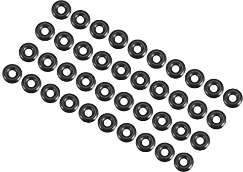 QUARKZMAN 200 Stücke Nitrilkautschuk Dichtring Unterlegscheibe 7mm x 3mm x 2mm für Wasserhahn Klempner Reparatur Dichtung Verbindung, Schwarz