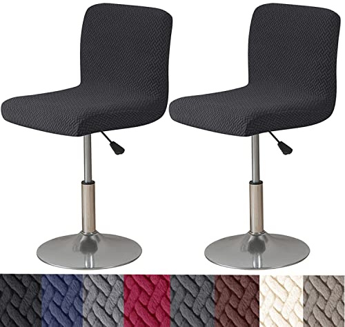 HFCNMY Barhocker-Bezüge mit Rückenlehnen, Stretch-Barhocker-Bezüge, Jacquard-Barhocker-Bezüge, waschbare Barstuhl-Bezüge, Drehbarhocker-Bezüge mit Rückenlehne für niedrige und Kurze Rückenlehne,