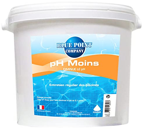 Ph Moins Piscine - Traitement Ph pour Piscine/Ph- Poudre en Seau de 1,5kg et 5kg - Permet de baisser Rapidement Le Ph de l'eau/Produit conditionné en France (5KG)
