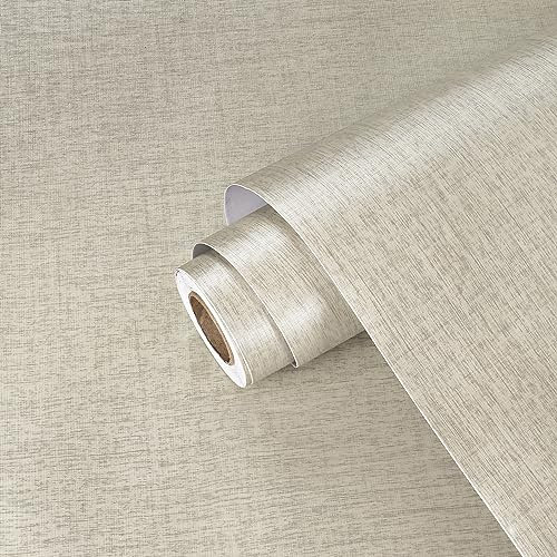 Yullpaper Selbstklebende Tapete Beige Grau Möbelfolie Selbstklebend Wand Tapeten Wohnzimmer Klebefolie Möbel Beige Grau Vintage Tapete Badezimmer Wasserfest Strukturtapete 40cm X 200cm