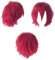 Anime Cosplay Perücke Dunkelrot Kurze Perücken Damen Herren Synthetische Gerade Fancy Dress Perücke Gewellt Glatt Perücken Halloween Karneval Kostüm Party Perücke mit Gratis Mütze für Frauen Männer