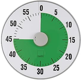 TimeTEX - Zeitdauer-Uhr XL Grün| Lautloser Countdown mit visuellem und akustischen Signal für Selbständigkeit | Inhalt: Batteriebetriebener Timer in Grün (Größe: ca. 32 cm ø)