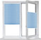 Plissee Haftfix, ohne Bohren, 20 x 80 cm Sonnen-Sicht, und Sichtschutz, Plissees für Fenster und Tür inkl. Plissee Klebeplatte 4 Stück, für Schlafzimmer Badezimmer, Himmelblau