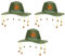 Australian Cork Hat - 3er Pack - Grüner Hut mit orangefarbenem Känguru-Print und befestigten Korken an Schnüren - Australia Day Kostüm Zubehör