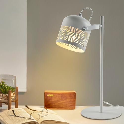 LQWELL® LED Tischlampe, Retro Palaststil Tischleuchte, E27 Nachttischlampe, Metall Schreibtischlampe Esstischlampe für Schlafzimmer Esszimmer Bibliothek Museum Studio Büro Bar Geschäft Dekor