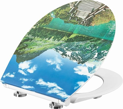 Cornat WC-Sitz Pure Nature - Superflaches Design - Pflegeleichter Duroplast - Quick up & Clean Funktion - Absenkautomatik - Bequeme Montage von oben / Toilettensitz / Klodeckel / KSDSC295