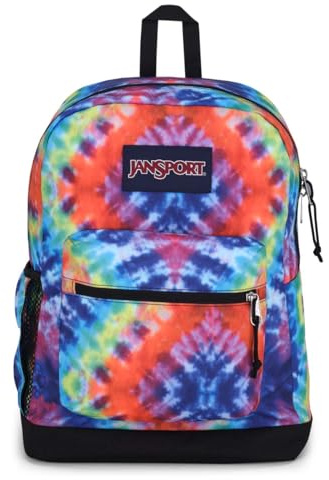 JANSPORT Unisex CROSS TOWN PLUS Rucksack (1 Stück), Rot/mehrere Hippie-Tage, One Size, 26L Cross Town Plus Rucksack - 15 Zoll gepolsterte Laptophülle
