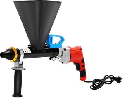 Mörtelspritze Fugenpistole 700W Elektrisch Mortar Grout Zement Mörtelpistole Mörtelpumpe mit 2 Düse Edelstahl Mörtelpresse, für Mauerwerkswände und -Böden