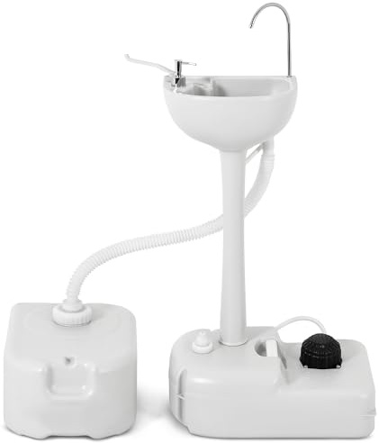 YITAMOTOR Lavello portatile, 17 l, stazione di lavaggio delle mani da campeggio con serbatoio per acque reflue da 24 l, ruote, dispenser di sapone, porta asciugamani, per giardino, raccolta, cantiere,