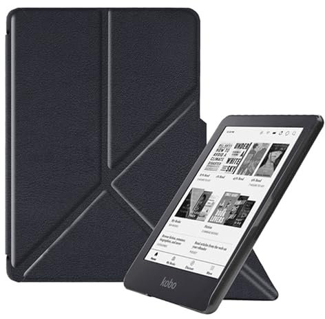 ZTAOOPOU Antichoc Housse pour KOBO Clara Colour Coque - Étui KOBO Clara BW 6 Liseuse eBook Housse avec Support Pliant Housse Protection Coque (Noir)