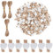 100 Mini Pinces Colorées en Bois, 3.5cm en Forme de Cœur, Clips Photo Avec 30M Ficelle Jute, Epingles Multi Usage pour Photos, Décoration (Blanc)