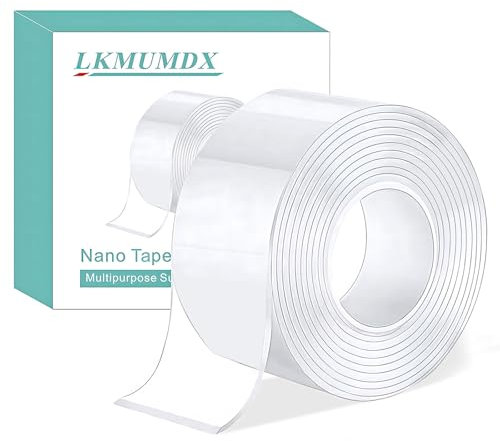 Nastro biadesivo nano resistente, forte adesivo, extra large (3,0 m x 5 cm x 2 mm), nastro di montaggio rimovibile, nastro adesivo trasparente multiuso decorativo da parete per poster, appendere foto,