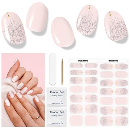 Nagelfolie UV Härtend - 28 Stück Nagelsticker UV Gel Nagelfolien Selbstklebend Nail Sticker Nagellackstreifen Gel-Nagelaufkleber Art Stickers DIY für Damen Mädchen Dekoration Nageldesign
