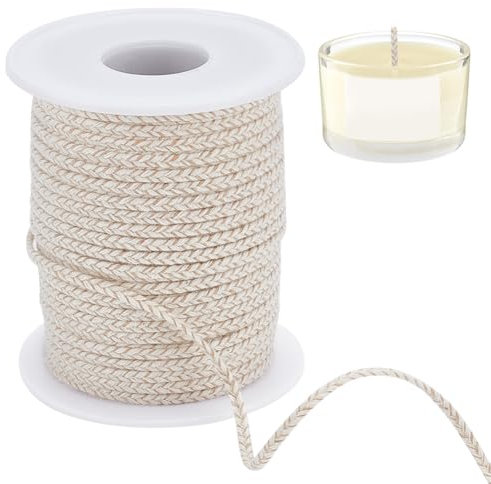 BENECREAT 54.68 Yards/50m Runde Baumwolle Ersatz Docht, 2mm Öllampe Dochte Kerze Machen Dochte für Kerosin Alkohol Lampe Laterne Kerze Brenner Herd Beleuchtung und Dekoration