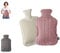LKH Hot Water Bottle with Knitted Cover UK & Pocket 2L Hot Water Bottle for Hot & Cold Compress Washable Super Soft Knitted Cover Hand Warmer Neck Shoulder Pain Relief