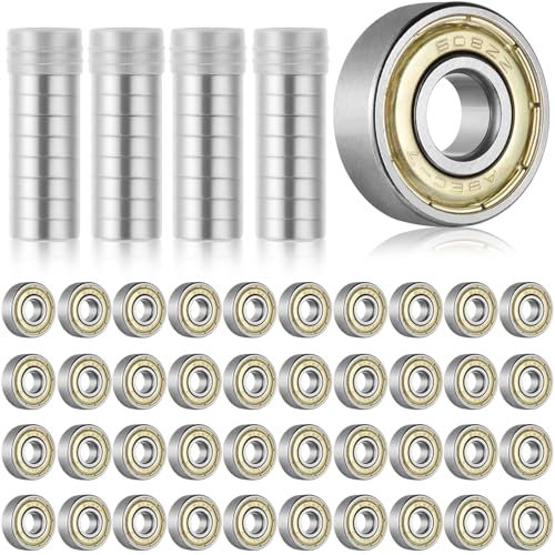 608 ZZ Kugellager, 40 Pack 8mm x 22mm x 7mm Metall Double Shielded Miniatur Rillenkugellager, Kugellager 8x22x7 mm für Skateboard Roller Inline Skates