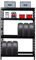 PROREGAL Reifenregal Tiger | HxBxT 180x120x40 cm | bis zu 12 Reifen auf 2 Ebene + 2 Ablagen | Schwarz | Werkstattregal, Lagerregal, Kellerregal