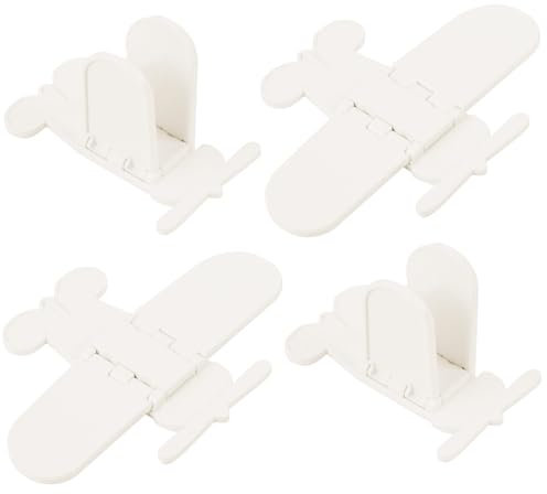 HOTUT Children's Sliding Door Locks, 4pcs Baby Sliding Door Locks, Baby Safety Sliding Window Lock, Sliding Door Locks for Baby Proofing Strong Adhesive, Easy to Install, no Tools Need or Drill, White