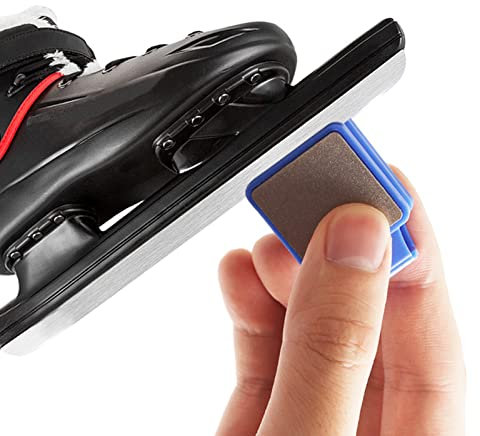 Keramik-Schlittschuhschärfer, doppelseitig mit Schleifstein, tragbares Schlittschuh-Schlittschuh-Schärfwerkzeug, Diamant-Keramik-Eisschnelllauf-Schleifschleifer-Schärfwerkzeug